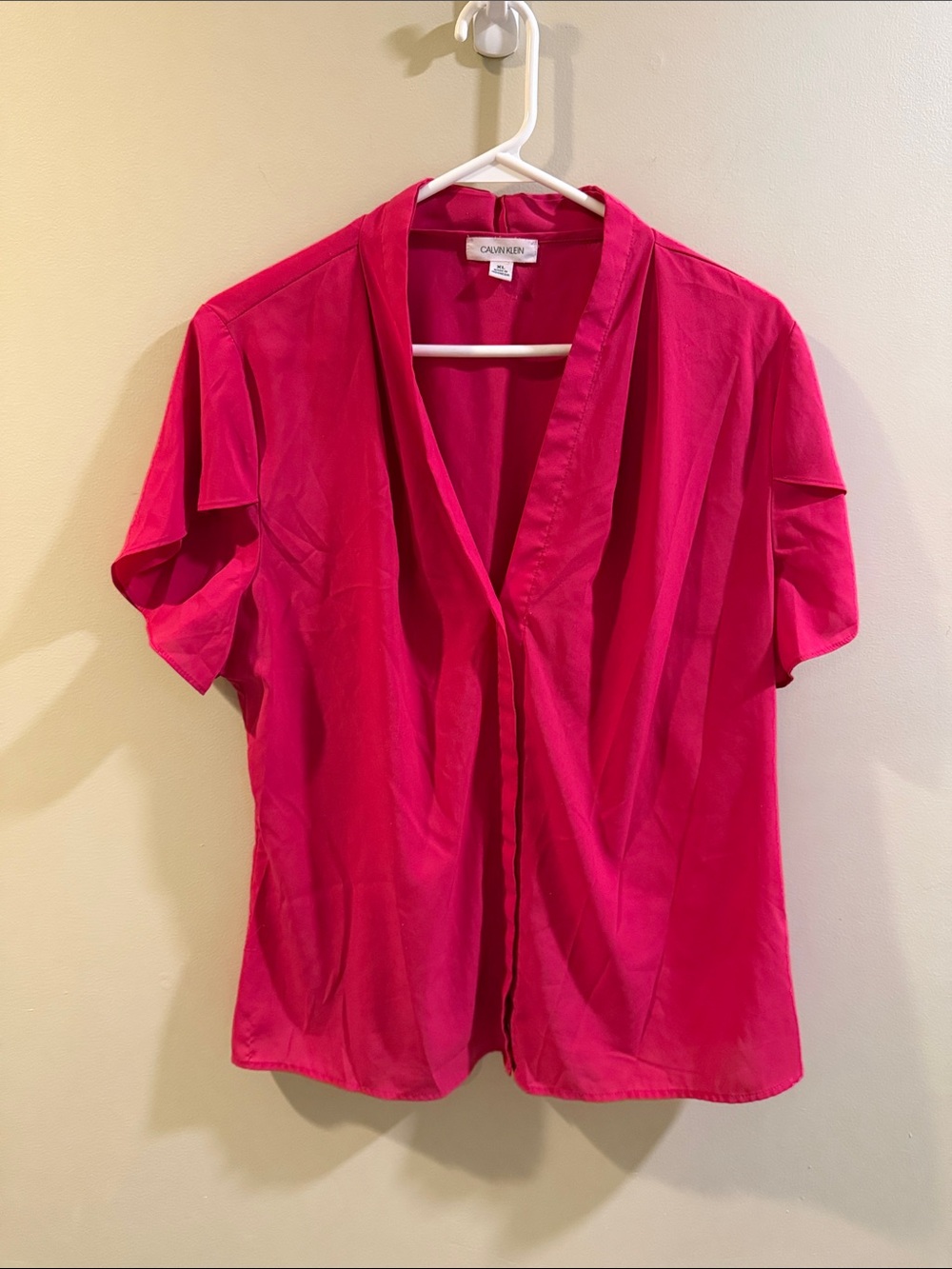 Calvin Klein Women's Hot Pink Short-Sleeve Open Front Top